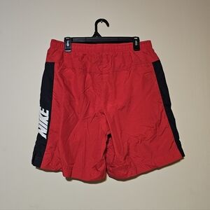 Vintage Nike Spell Out Swim Board Shorts Trunks Drawstring Men’s Size Small Red